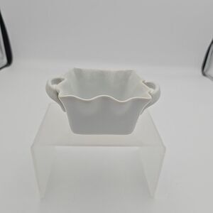 BIA Cordon Bleu Small Square Baking Dish White Scalloped Edge Oven to Table